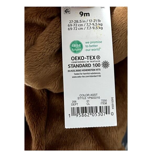 Carter's Just One You® Baby Boys' Bear Jumper Brown 6-9 Months NWT - Picture 3 of 3